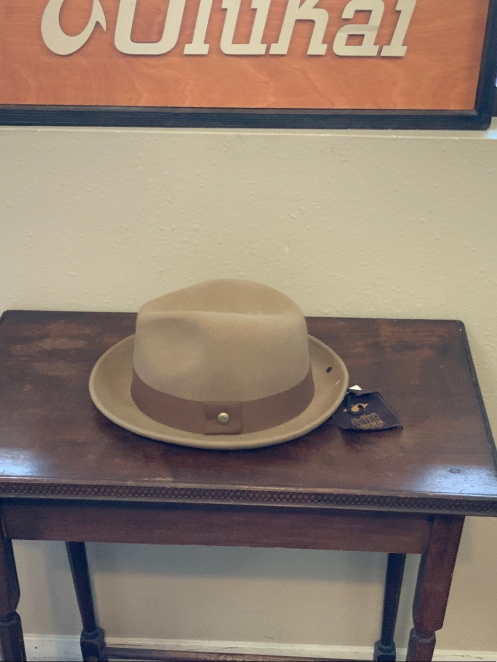 Peter Grimm Tan Fedora with Brown Band